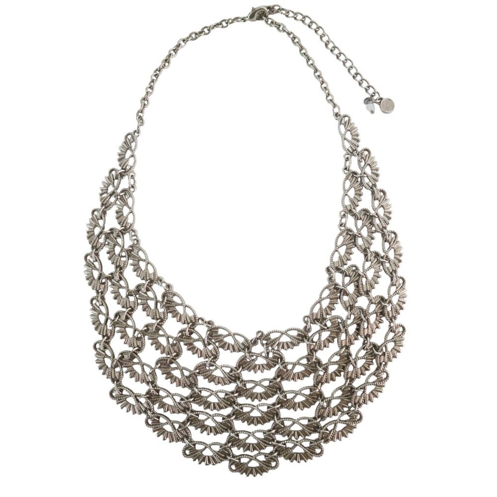 SIMPLY VERA Vera Wang scallop mesh chain bib necklace